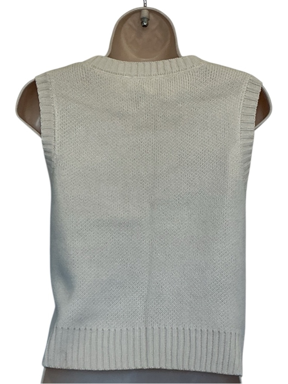 NWT Double Zero Argyle Crop Sweater Vest Pink Green Ivory Size L Preppy - Picture 4 of 7